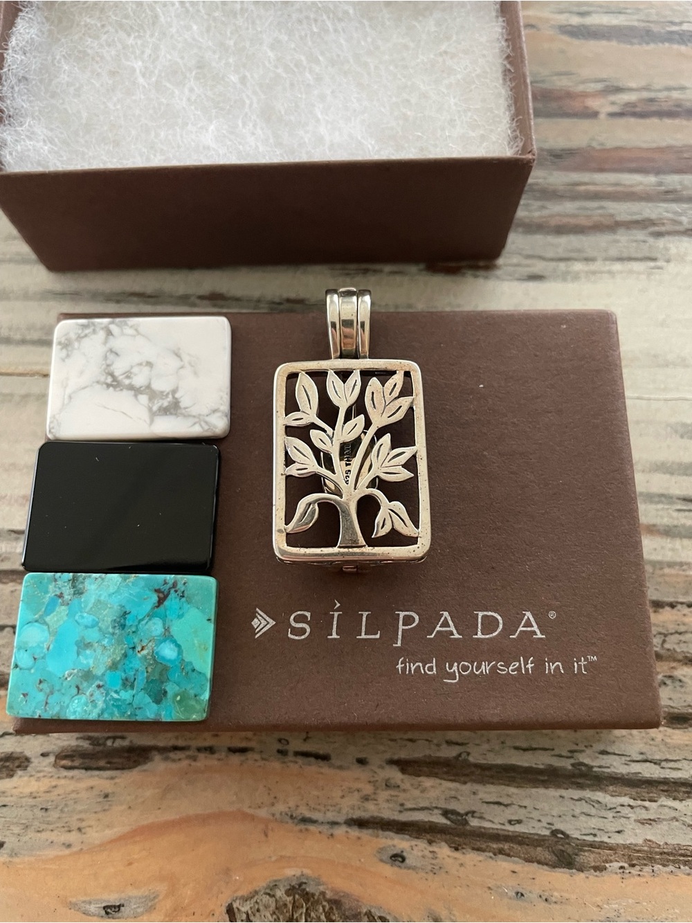 Silpada Tree of Life Pendant with Interchangeable Stones (chain sold separately